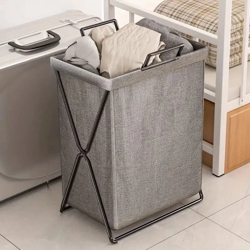 Collapsible Laundry Basket - Space-Saving Design with Metal Frame 4
