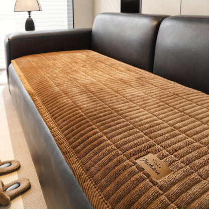 Soft Textured Couch Cover | Ribbed Quilted Sofa Bedding