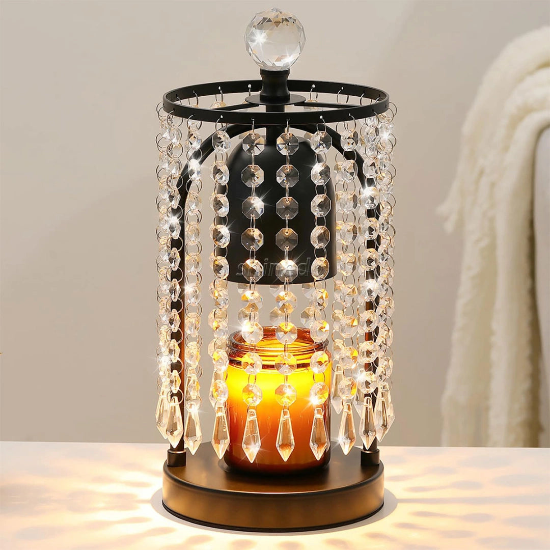 Crystal Beaded Candle Warmer Lamp with Timer and Dimmer