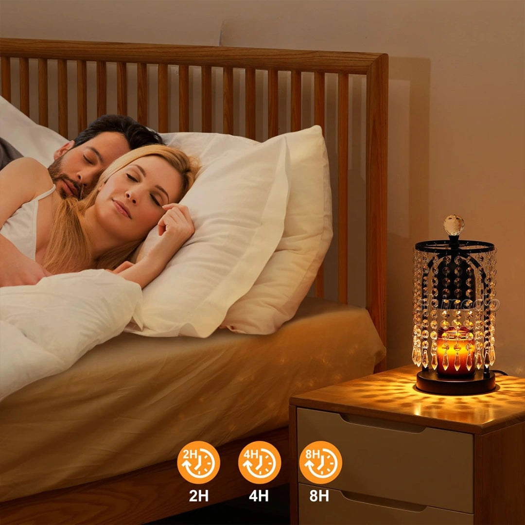 Crystal Beaded Candle Warmer Lamp with Timer and Dimmer