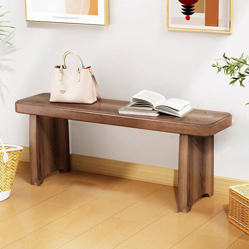Long Shoe Bench with Shelf Solid Wood
