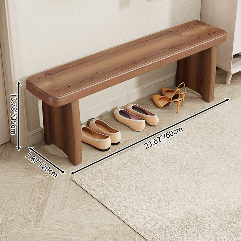 Long Shoe Bench with Shelf Solid Wood