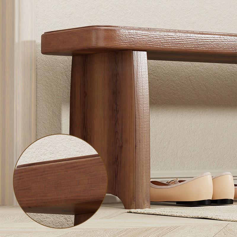 Long Shoe Bench with Shelf Solid Wood