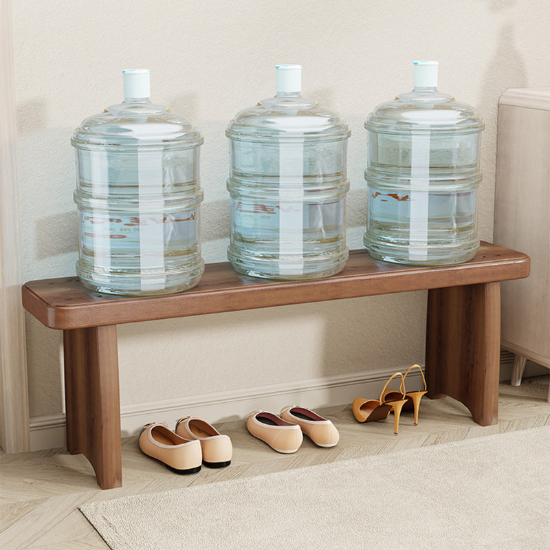 Long Shoe Bench with Shelf Solid Wood