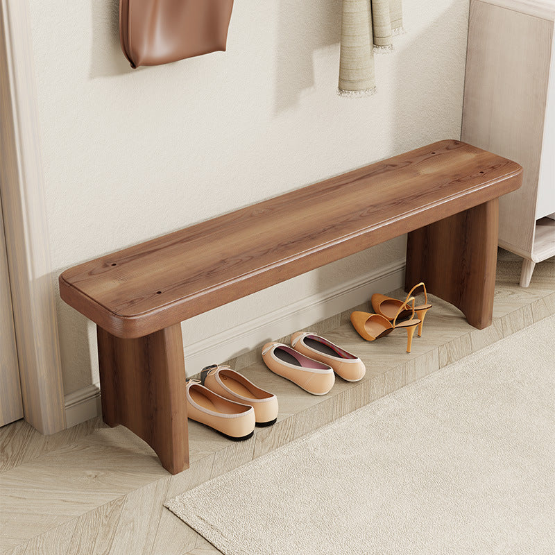Long Shoe Bench with Shelf Solid Wood