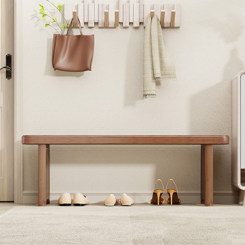 Long Shoe Bench with Shelf Solid Wood