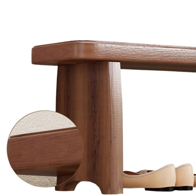 Long Shoe Bench with Shelf Solid Wood