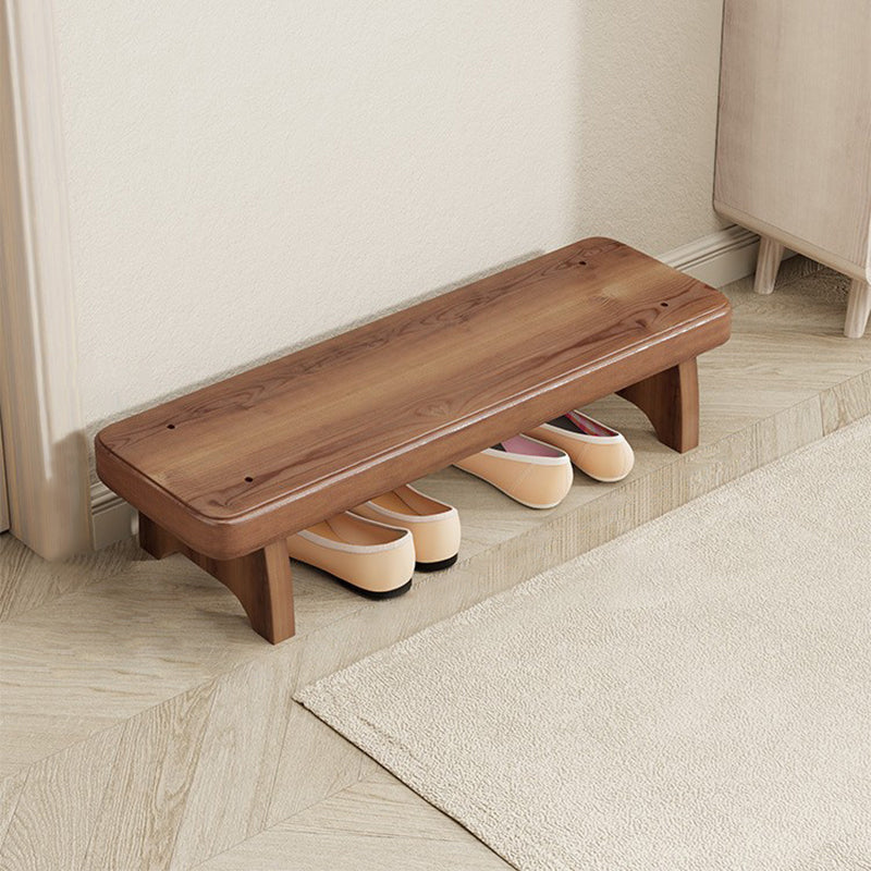 Long Shoe Bench with Shelf Solid Wood