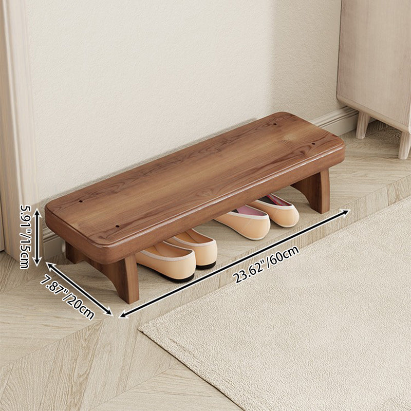 Long Shoe Bench with Shelf Solid Wood