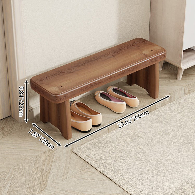 Long Shoe Bench with Shelf Solid Wood