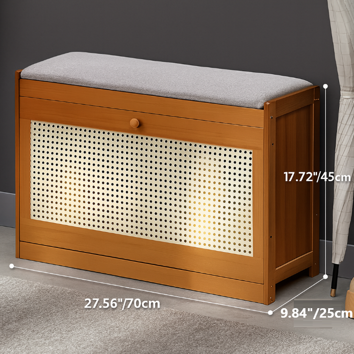 Japanese Bamboo Ventilated Shoe Bench – Entryway Storage