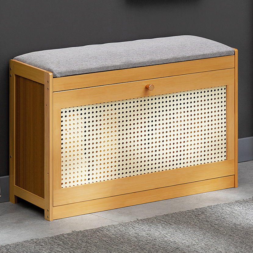 Japanese Bamboo Ventilated Shoe Bench – Entryway Storage