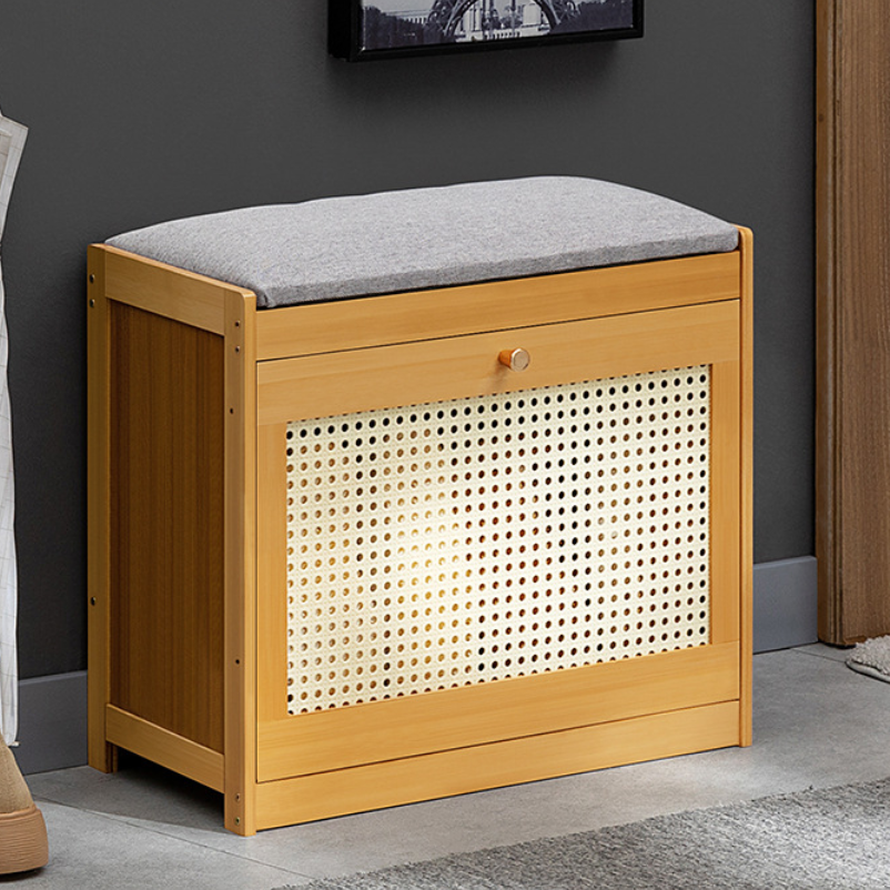 Japanese Bamboo Ventilated Shoe Bench – Entryway Storage