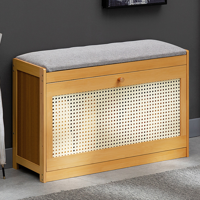 Japanese Bamboo Ventilated Shoe Bench – Entryway Storage