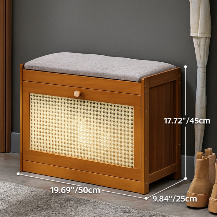 Japanese Bamboo Ventilated Shoe Bench – Entryway Storage