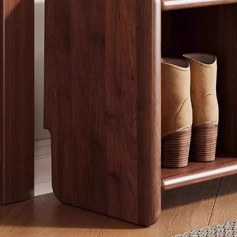 Upholstered Solid Wood Shoe Bench – 2 Tier Entryway