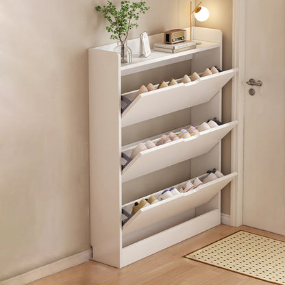 Ultra Slim Shoe Cabinet – Solid Wood Entryway Storage 2–3 Tier