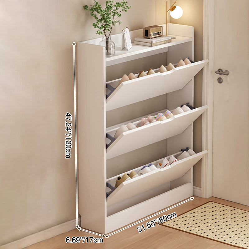 Ultra Slim Shoe Cabinet – Solid Wood Entryway Storage 2–3 Tier