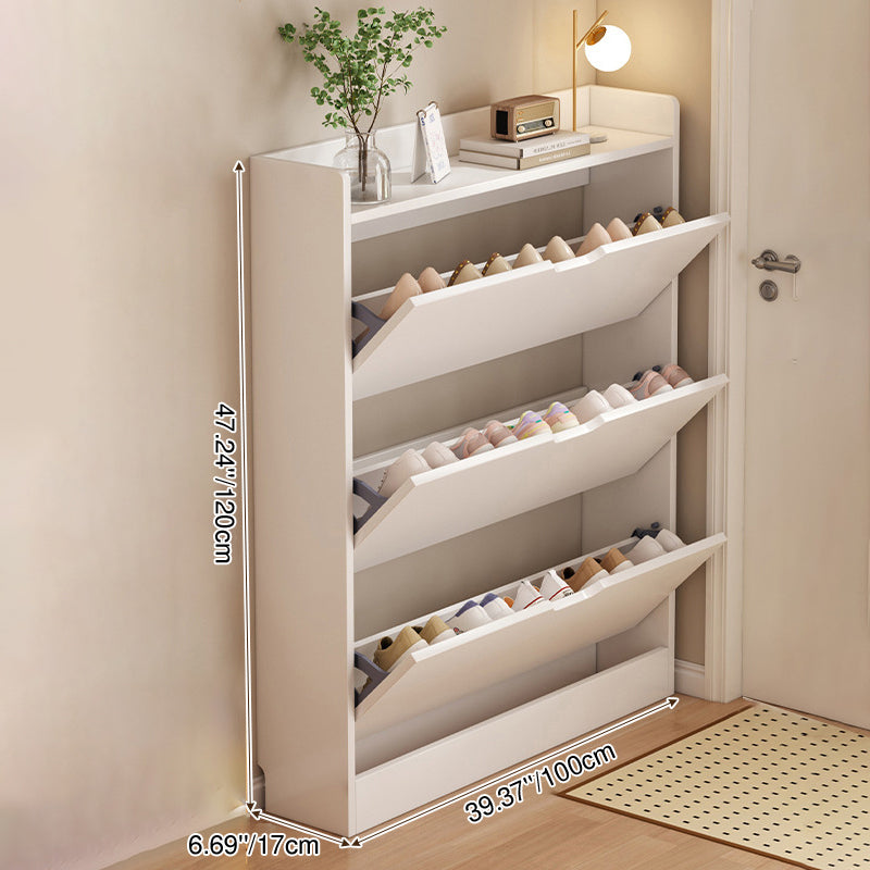 Ultra Slim Shoe Cabinet – Solid Wood Entryway Storage 2–3 Tier