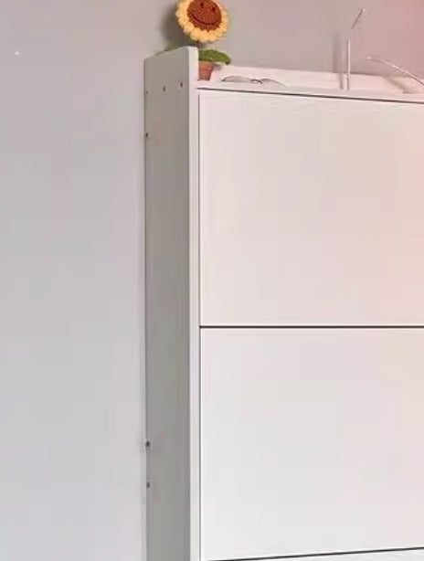 Ultra Slim Shoe Cabinet – Solid Wood Entryway Storage 2–3 Tier