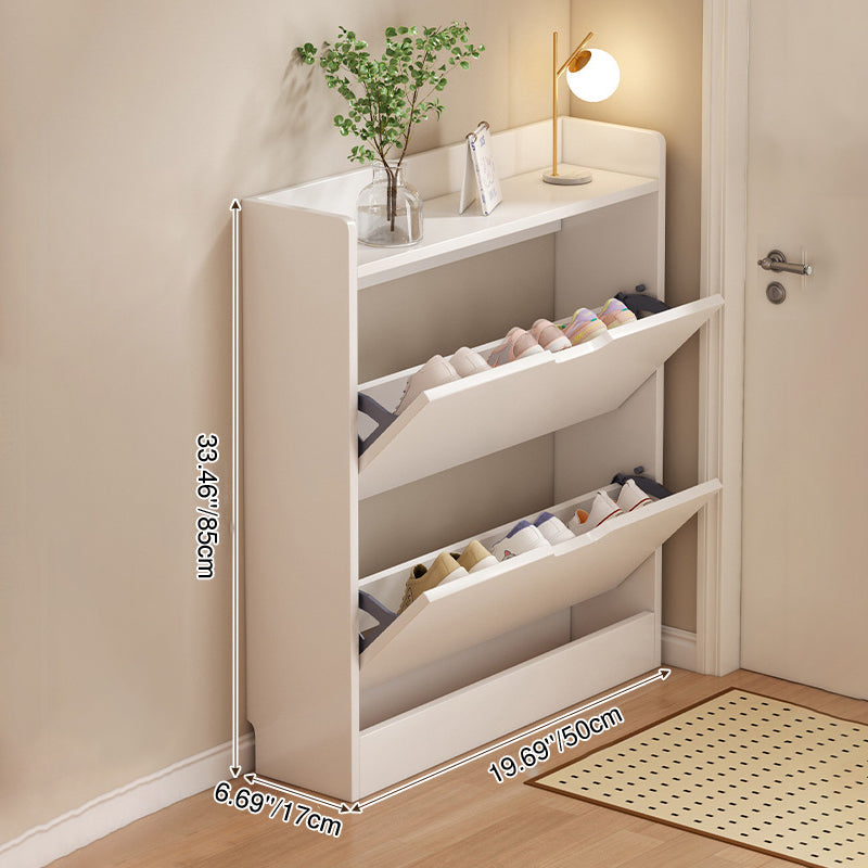 Ultra Slim Shoe Cabinet – Solid Wood Entryway Storage 2–3 Tier
