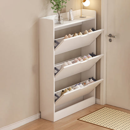 Ultra Slim Shoe Cabinet – Solid Wood Entryway Storage 2–3 Tier