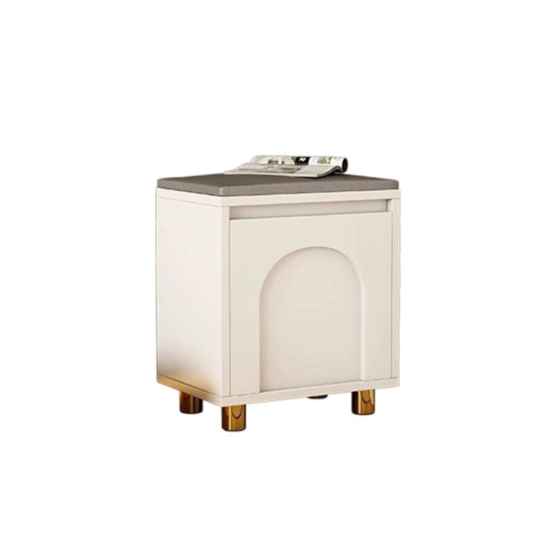 Nordic Upholstered Shoe Bench – Faux Leather Hallway Storage