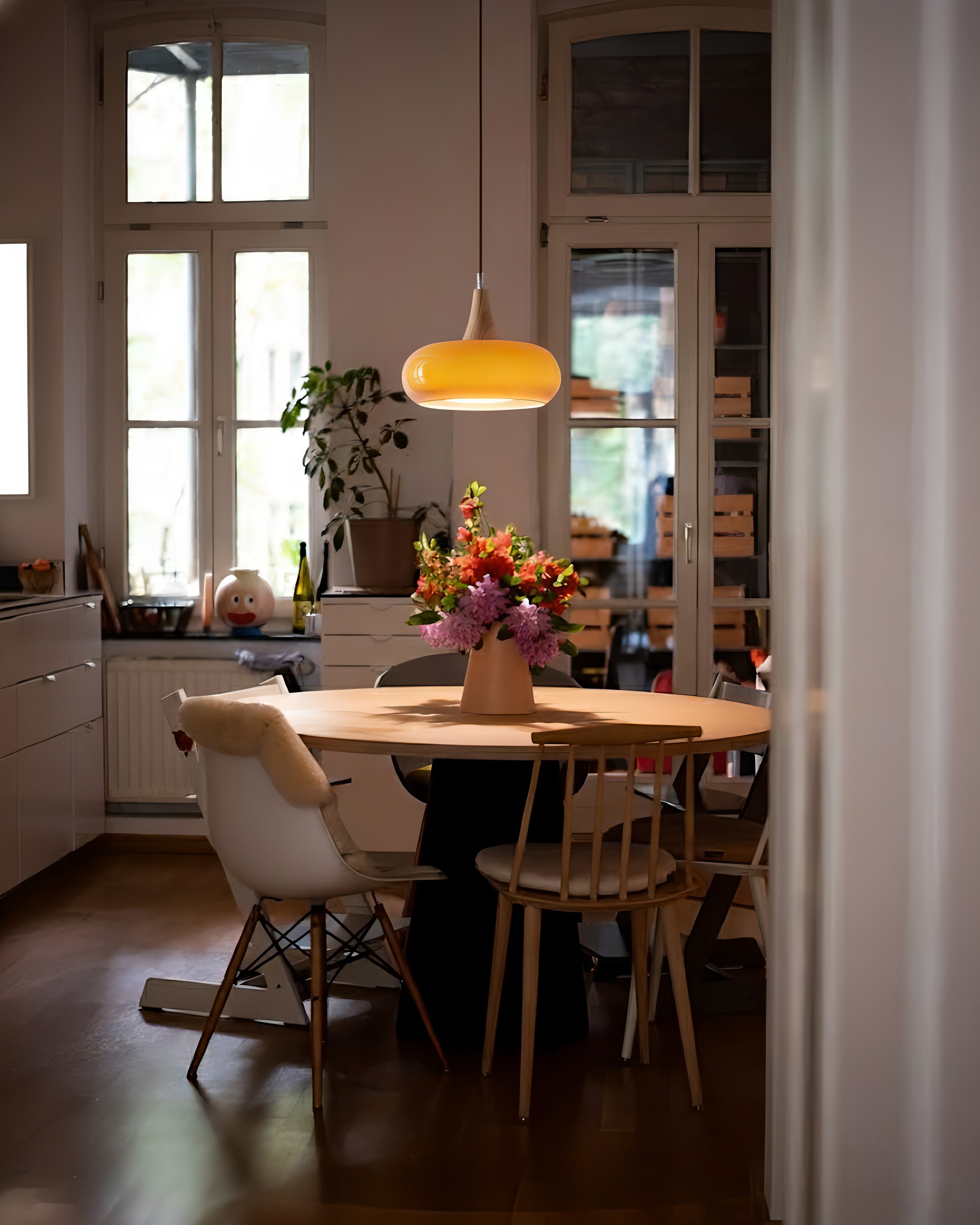 Amber Dome Pendant Lighting