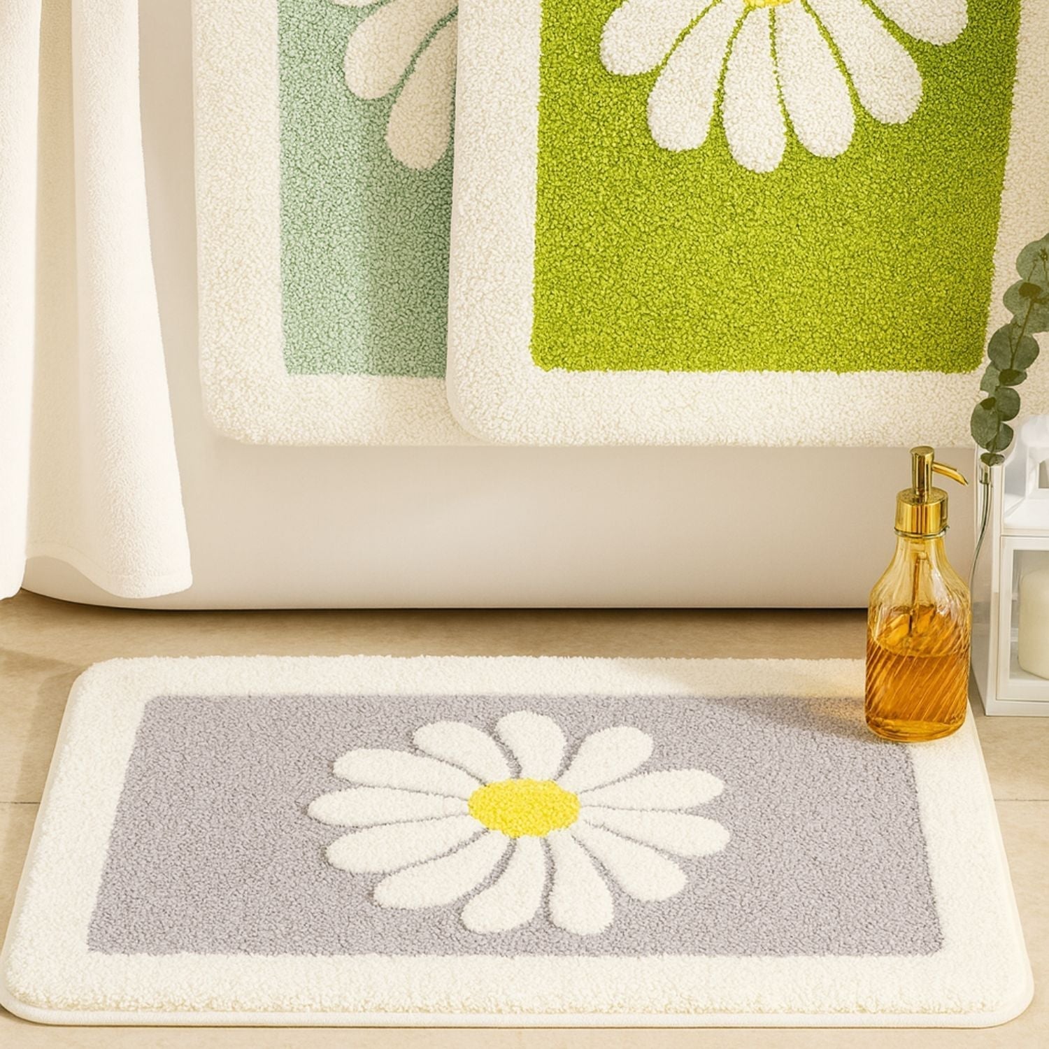 DaisyBloom | Non-Slip Bath Mat – Soft Microfiber Floral Design 2
