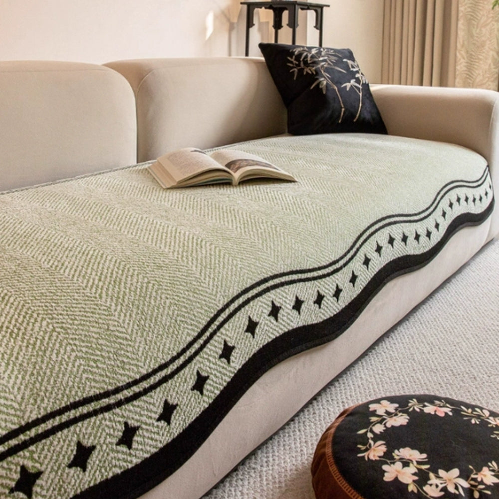 Woven Tassel Couch Cover | Modern Wave Sofa Bedding