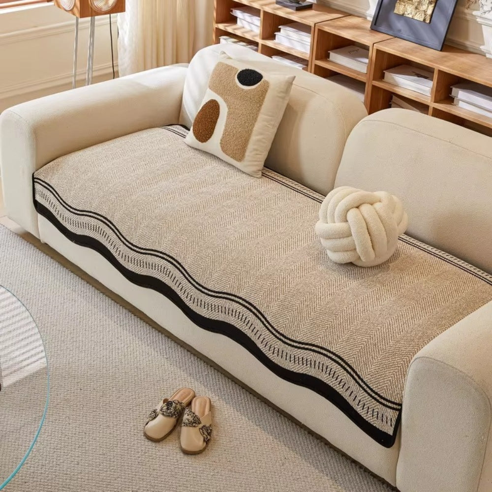 Woven Tassel Couch Cover | Modern Wave Sofa Bedding