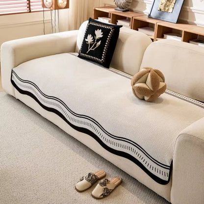 Woven Tassel Couch Cover | Modern Wave Sofa Bedding