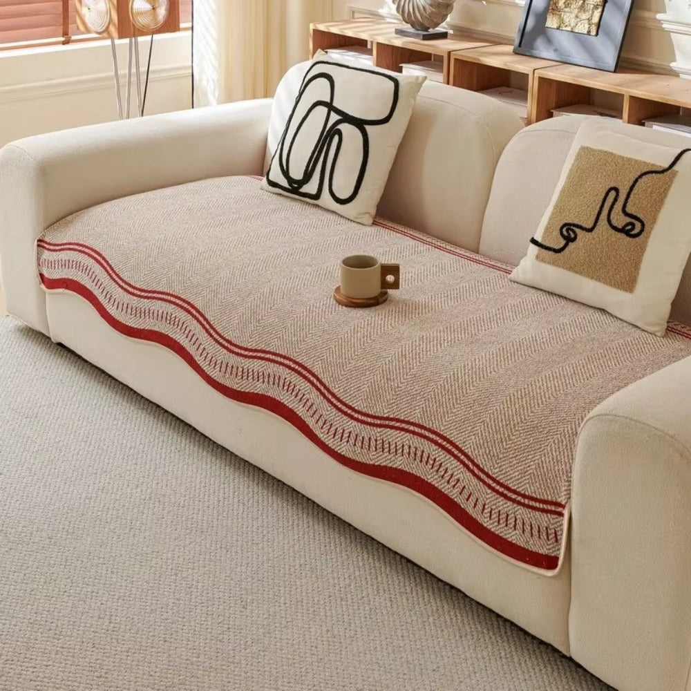 Woven Tassel Couch Cover | Modern Wave Sofa Bedding