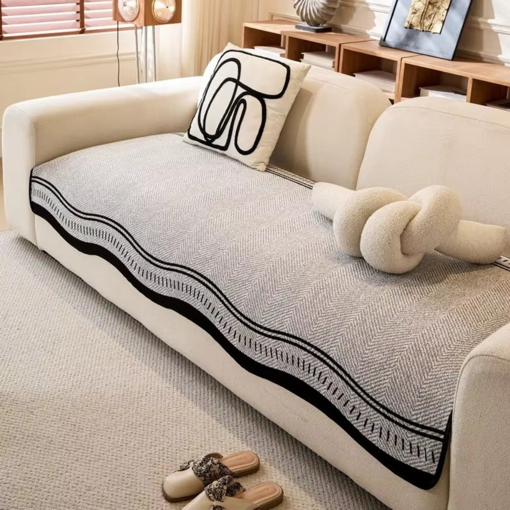 Woven Tassel Couch Cover | Modern Wave Sofa Bedding