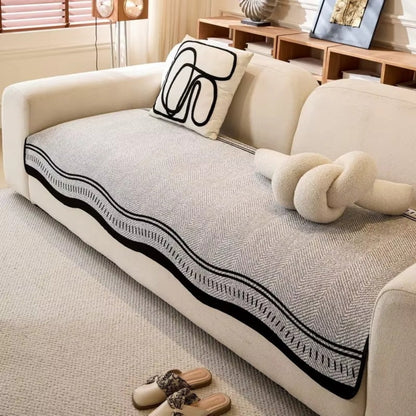 Woven Tassel Couch Cover | Modern Wave Sofa Bedding