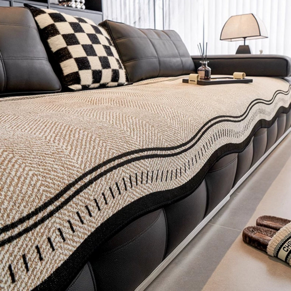 Woven Tassel Couch Cover | Modern Wave Sofa Bedding