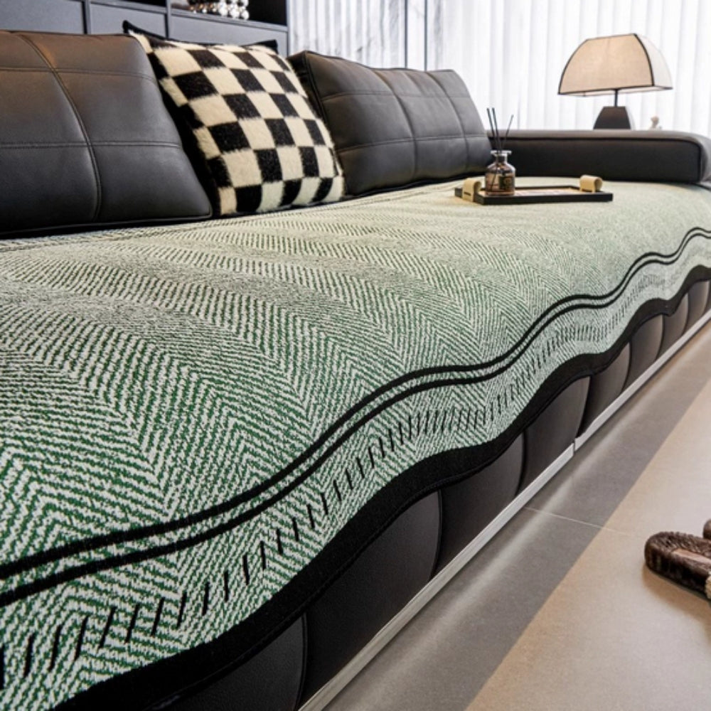 Woven Tassel Couch Cover | Modern Wave Sofa Bedding