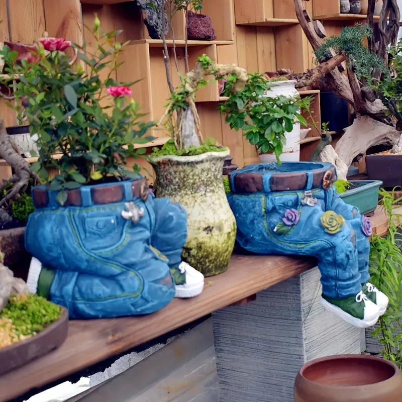 Denim Jeans Garden Planter