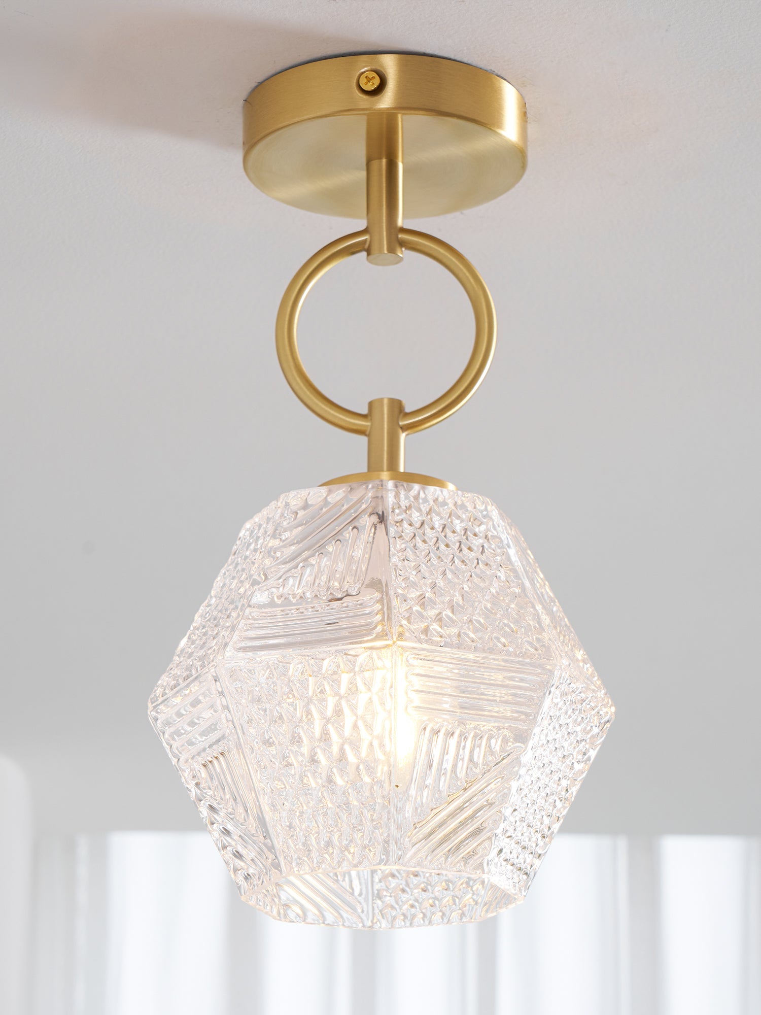 Diamond Glass Flush Mount Ceiling Light