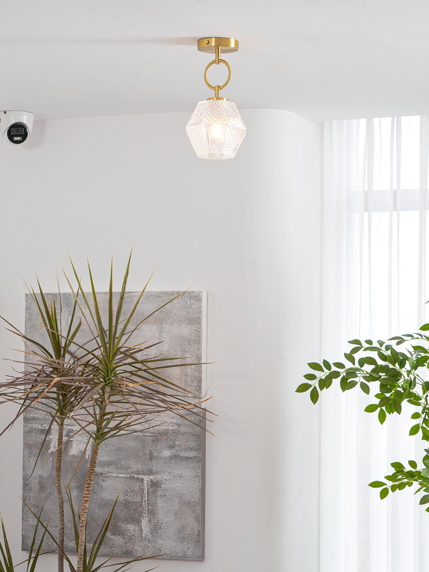 Diamond Glass Flush Mount Ceiling Light