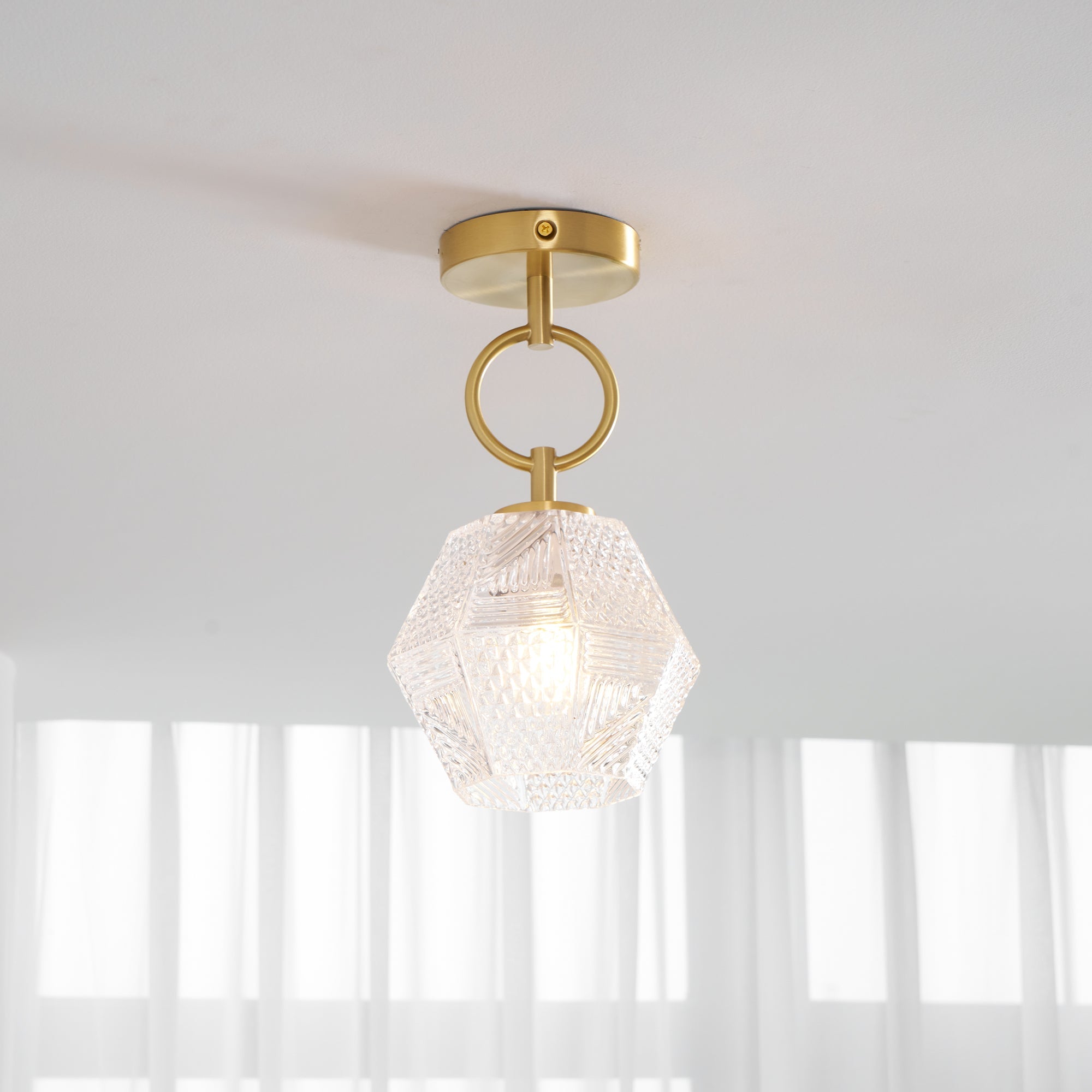 Diamond Glass Flush Mount Ceiling Light