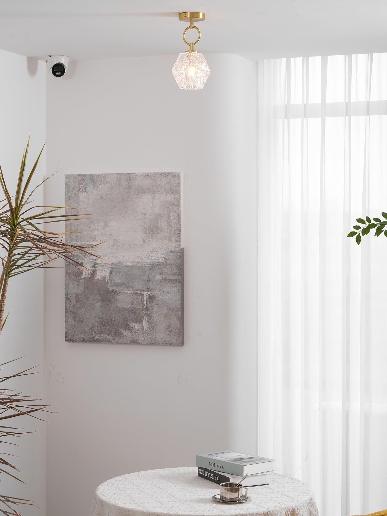 Diamond Glass Flush Mount Ceiling Light