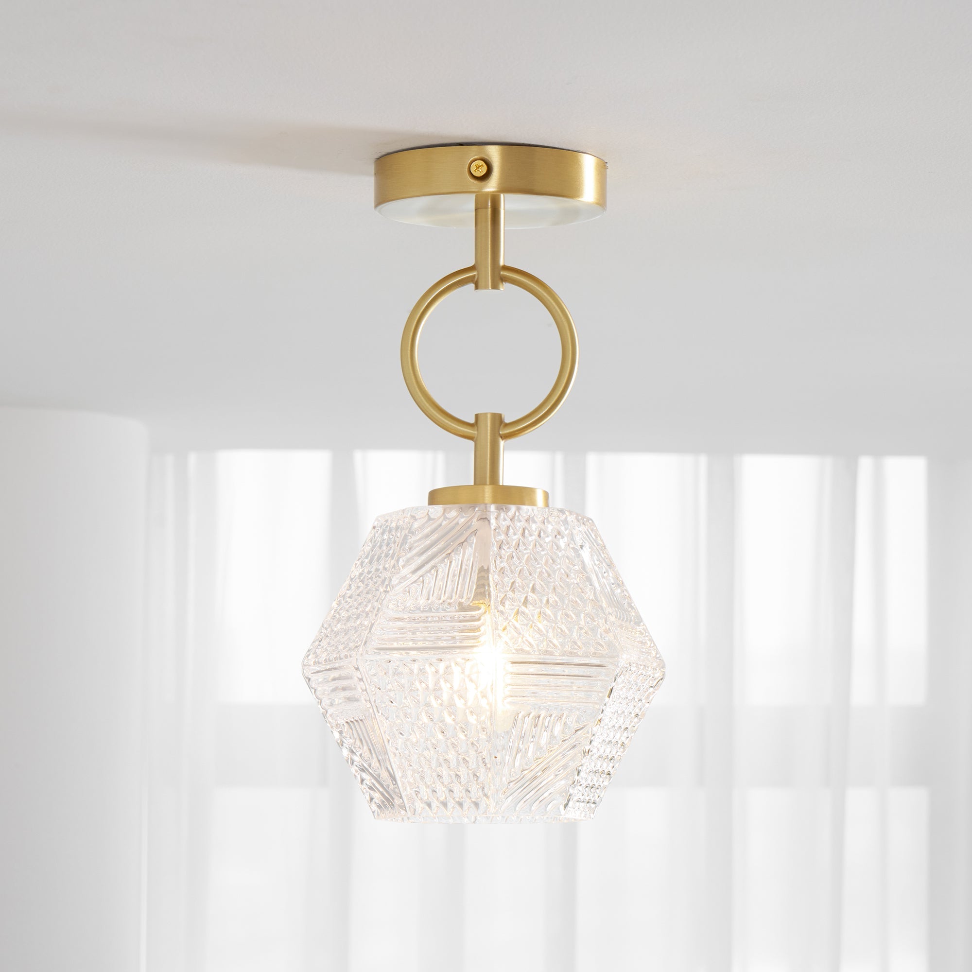 Diamond Glass Flush Mount Ceiling Light