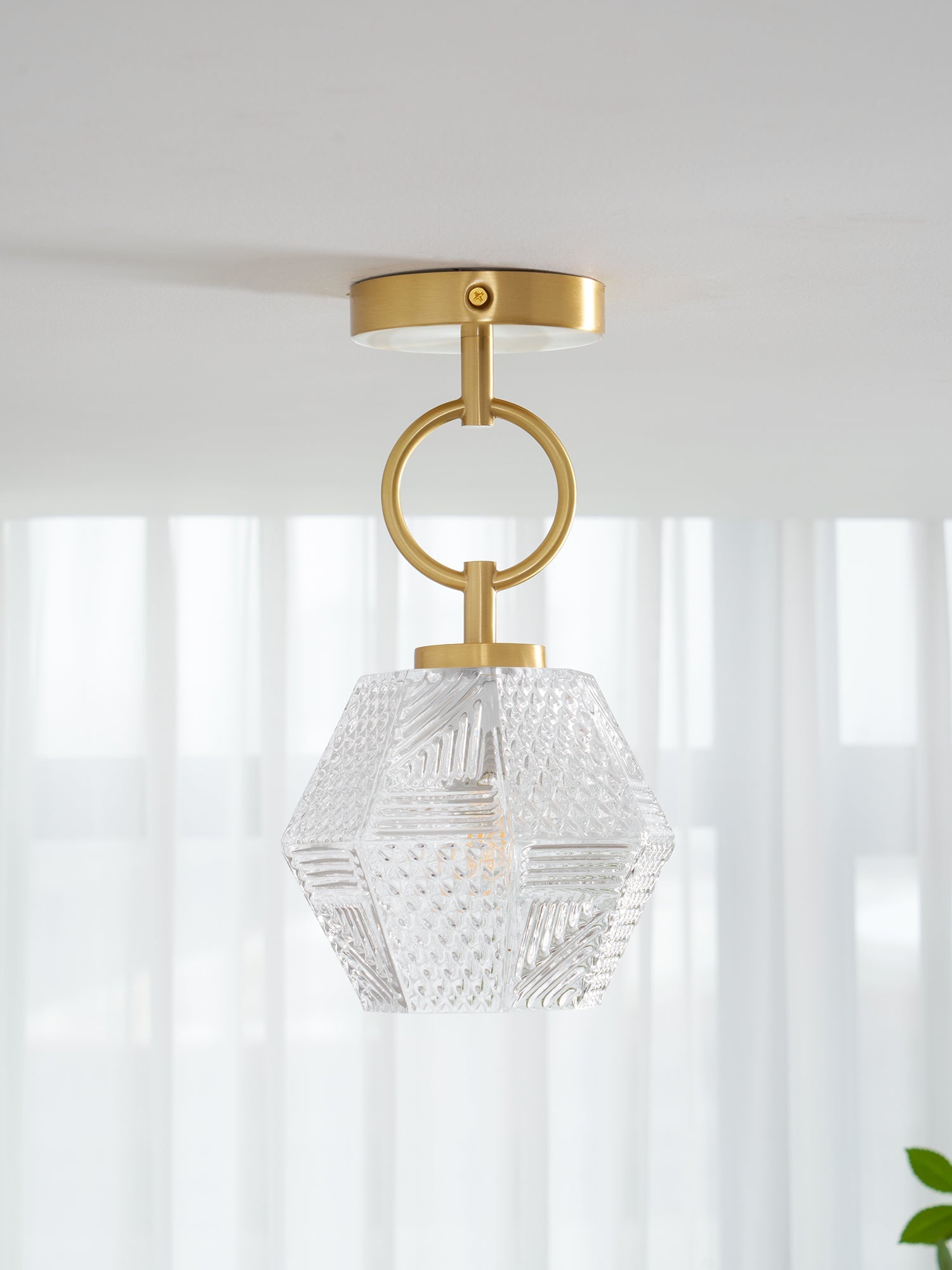 Diamond Glass Flush Mount Ceiling Light