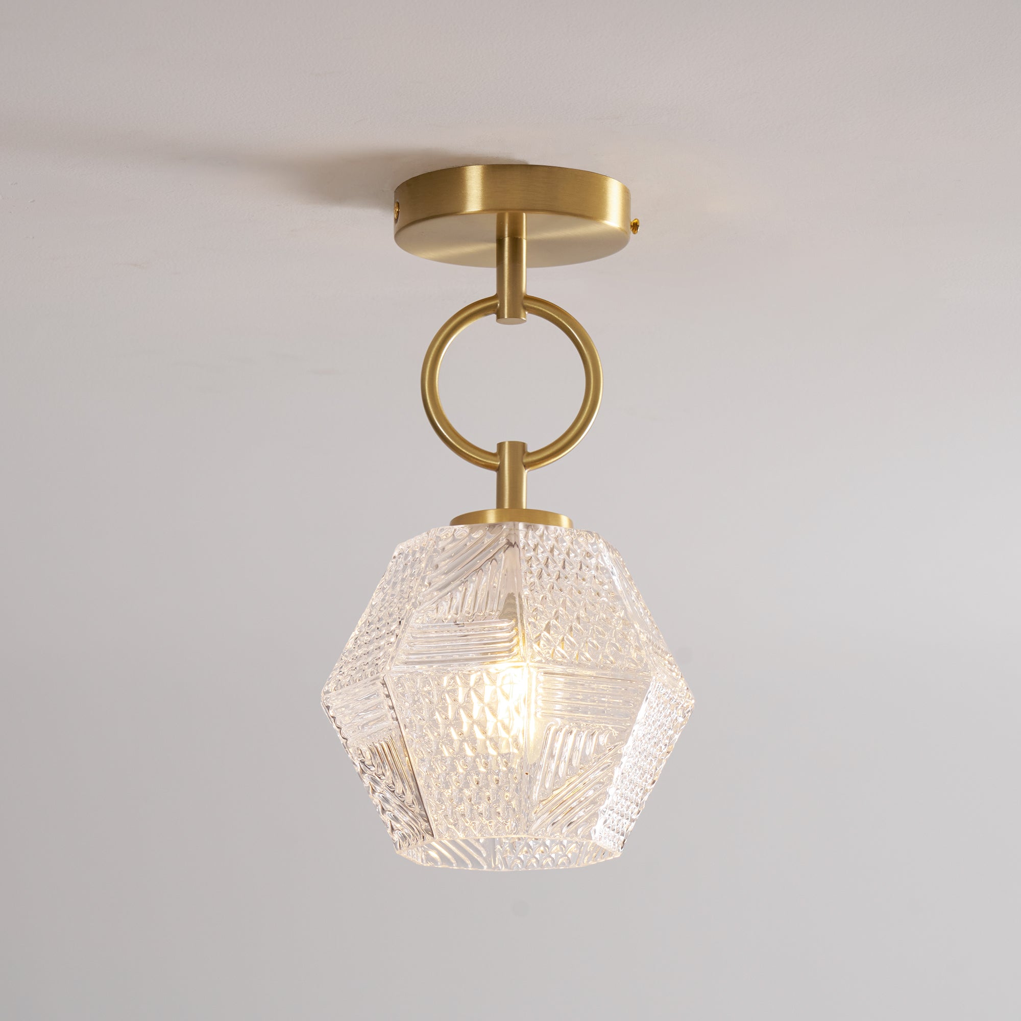 Diamond Glass Flush Mount Ceiling Light