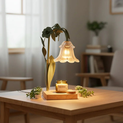 Dimmable Flower Shade Candle Warmer Lamp