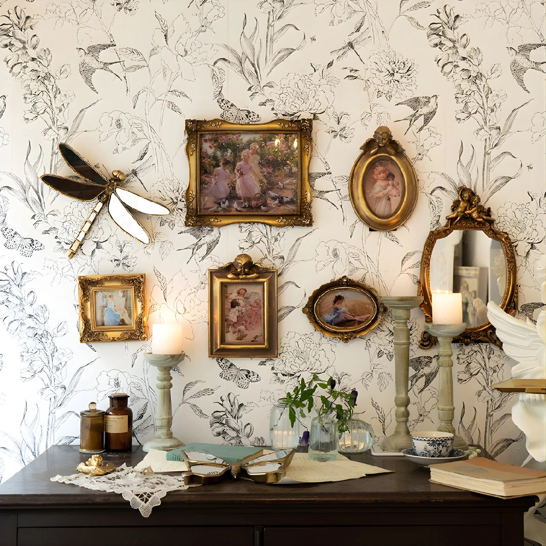 Antique Gold Insect Wall Mirror