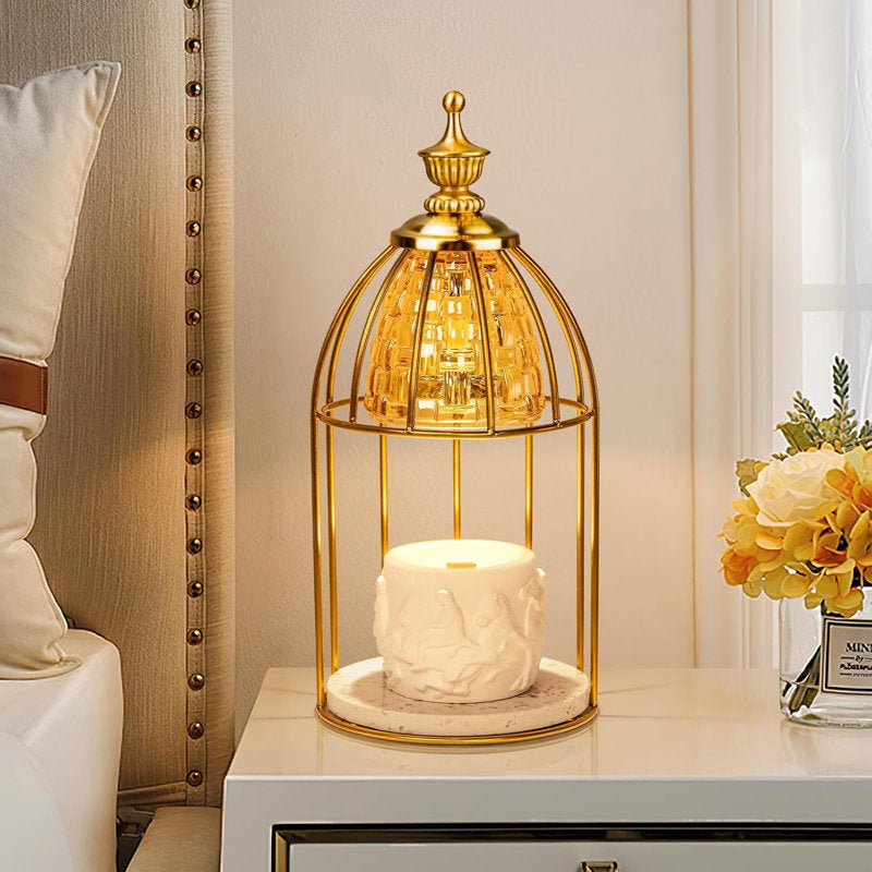 Gold Birdcage Candle Warmer Lamp