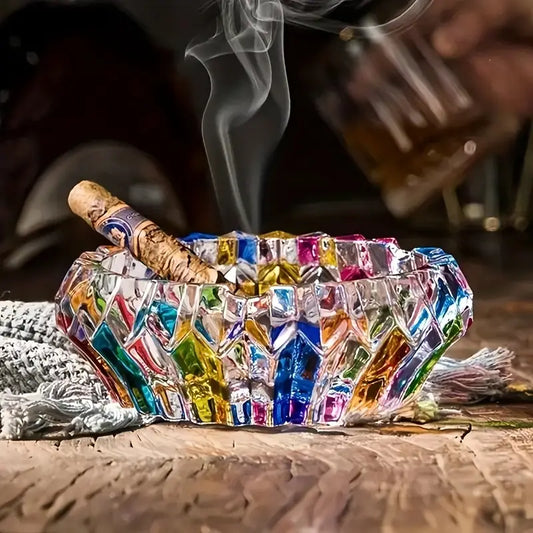 Art Deco Crystal Glass Ashtray Tray