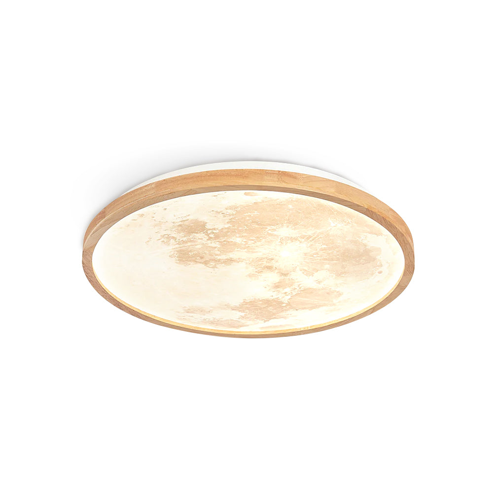 Wood Trim Round Ceiling Light